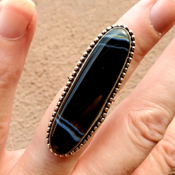 New Botswana Agate Silver Ring. - Picture 9 of 12